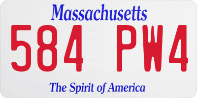 MA license plate 584PW4
