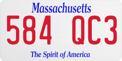 MA license plate 584QC3