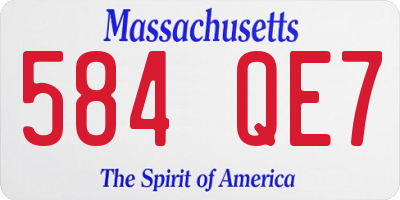MA license plate 584QE7