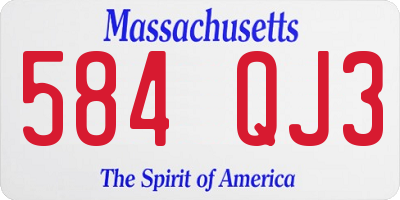 MA license plate 584QJ3