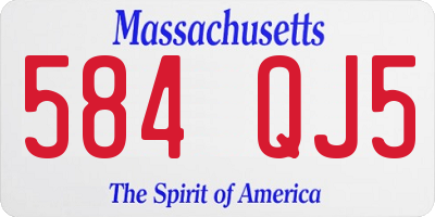 MA license plate 584QJ5