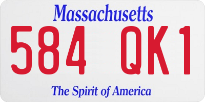 MA license plate 584QK1