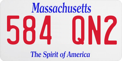 MA license plate 584QN2