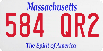 MA license plate 584QR2