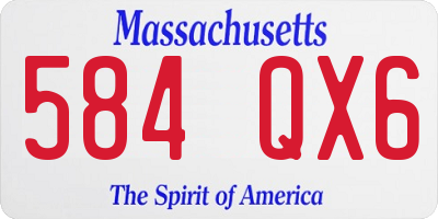 MA license plate 584QX6