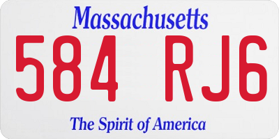 MA license plate 584RJ6