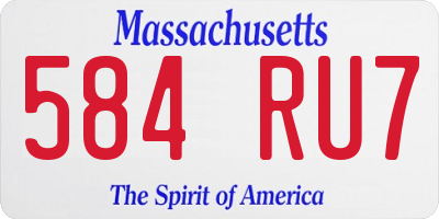 MA license plate 584RU7