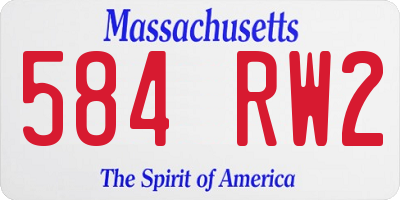 MA license plate 584RW2