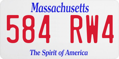 MA license plate 584RW4
