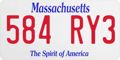 MA license plate 584RY3