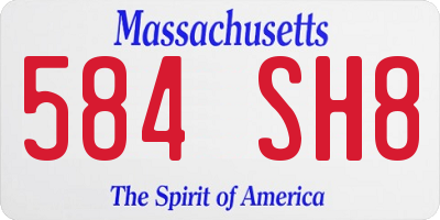 MA license plate 584SH8