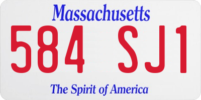 MA license plate 584SJ1