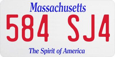 MA license plate 584SJ4
