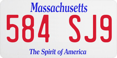 MA license plate 584SJ9