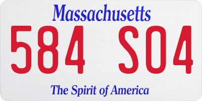 MA license plate 584SO4