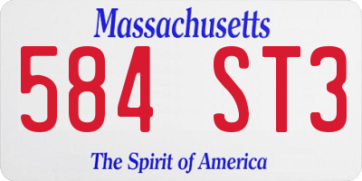 MA license plate 584ST3