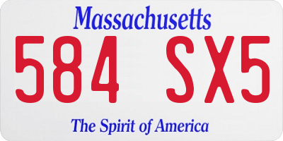 MA license plate 584SX5