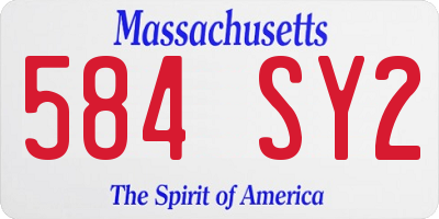 MA license plate 584SY2