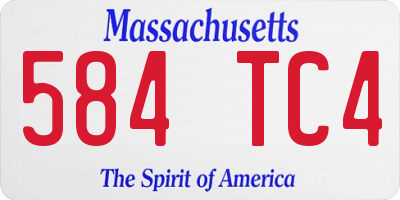 MA license plate 584TC4