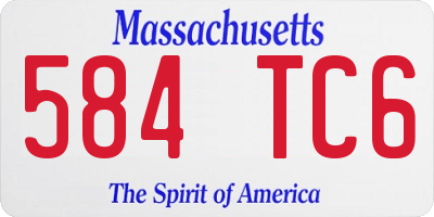 MA license plate 584TC6