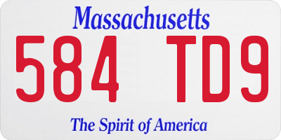 MA license plate 584TD9