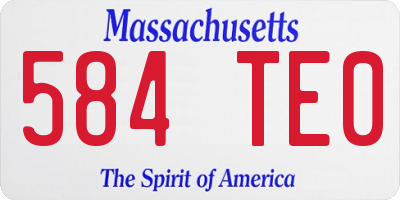 MA license plate 584TE0