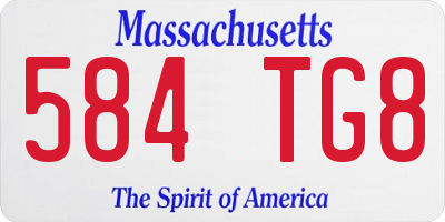 MA license plate 584TG8