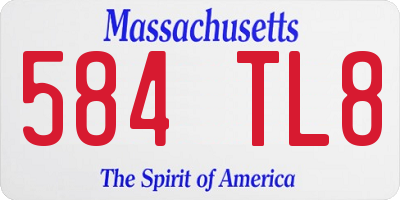 MA license plate 584TL8