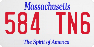 MA license plate 584TN6