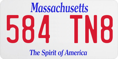 MA license plate 584TN8