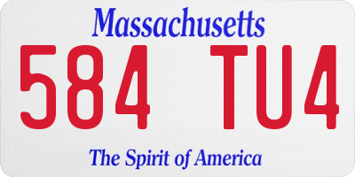 MA license plate 584TU4