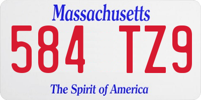 MA license plate 584TZ9