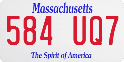 MA license plate 584UQ7