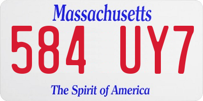 MA license plate 584UY7