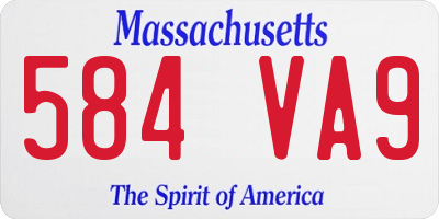 MA license plate 584VA9