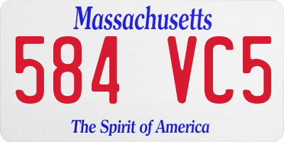 MA license plate 584VC5