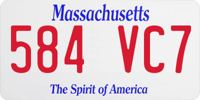 MA license plate 584VC7