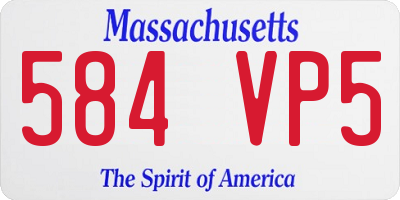 MA license plate 584VP5