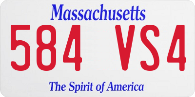 MA license plate 584VS4