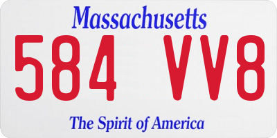 MA license plate 584VV8