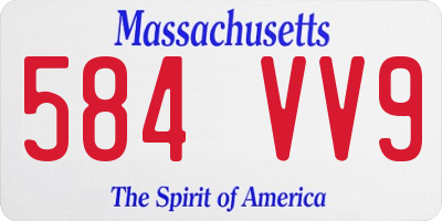MA license plate 584VV9