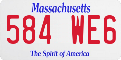 MA license plate 584WE6
