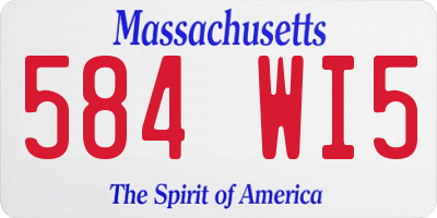MA license plate 584WI5