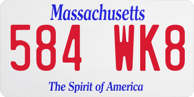 MA license plate 584WK8
