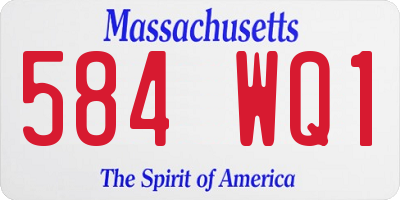 MA license plate 584WQ1