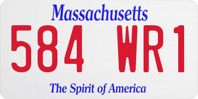 MA license plate 584WR1