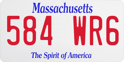 MA license plate 584WR6