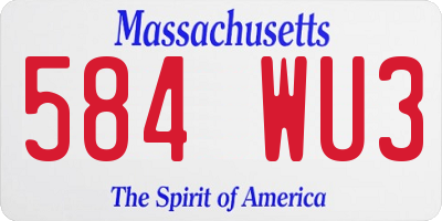 MA license plate 584WU3