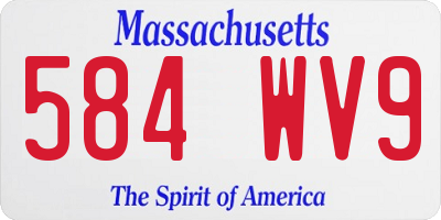 MA license plate 584WV9