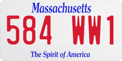 MA license plate 584WW1